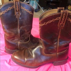 Mens Ariat Leather ATS Cowboy Boots Size 11 D